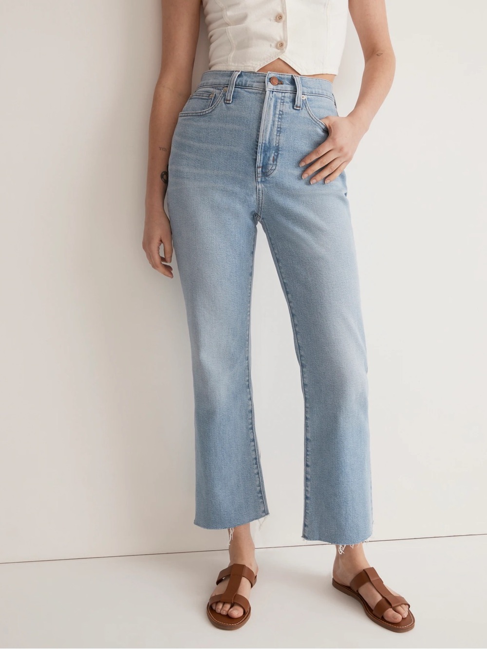 Madewell Perfect Vintage Flare Crop Jeans Womens Size 27 Light Wash